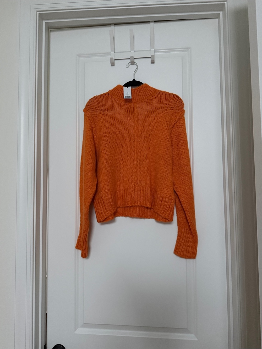 Topshop Orange Chunky Mock Neck Sweater